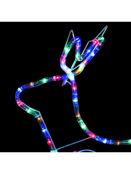 Ziemassvētku dekorācija, ziemeļbrieži un kamanas, 576 led