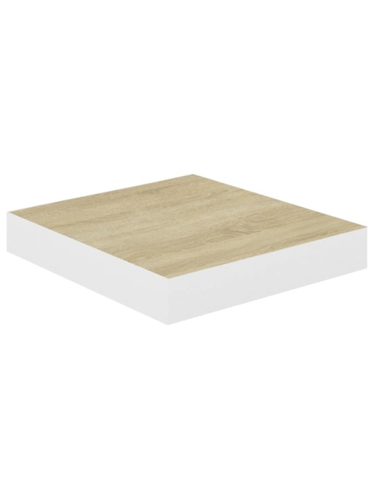 Sienas plaukti, 2 gab., balti, ozolkoka, 23x23,5x3,8 cm, mdf