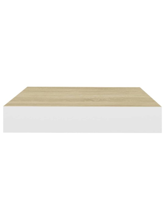 Sienas plaukti, 2 gab., balti, ozolkoka, 23x23,5x3,8 cm, mdf