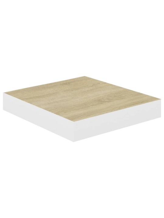 Sienas plaukti, 4 gab., balti, ozolkoka, 23x23,5x3,8 cm, mdf