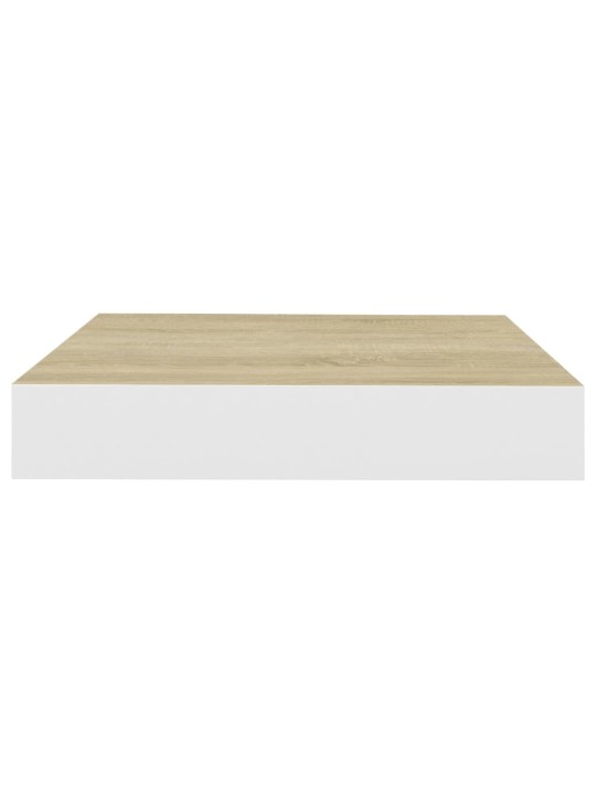 Sienas plaukti, 4 gab., balti, ozolkoka, 23x23,5x3,8 cm, mdf
