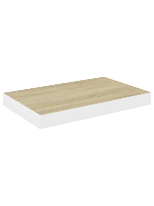 Sienas plaukts, ozolkoka un balta krāsa, 40x23x3,8 cm, mdf