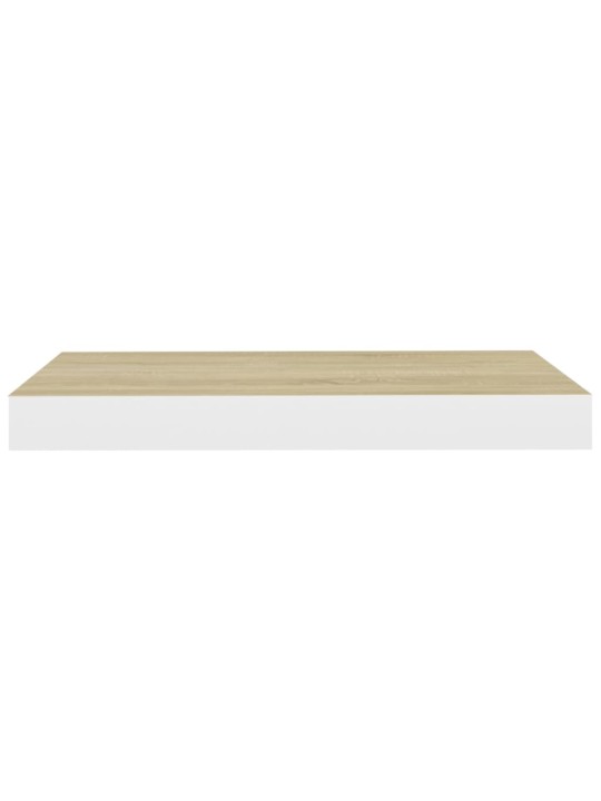 Sienas plaukti, 2 gab., balti, ozolkoka, 40x23x3,8 cm, mdf