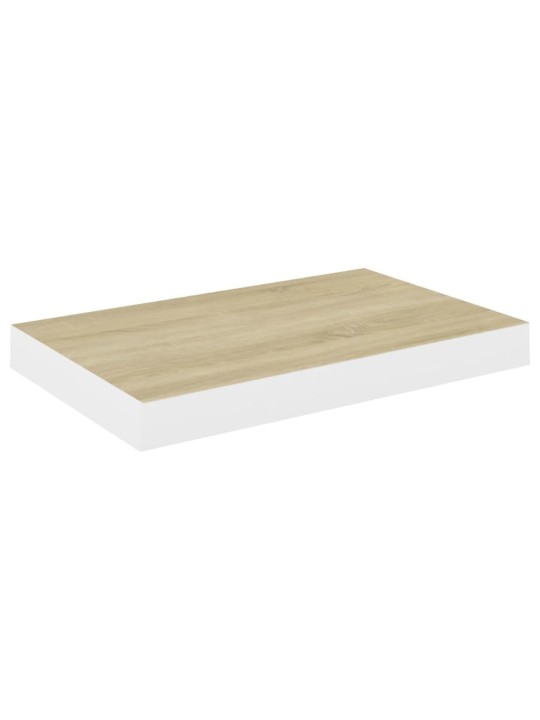 Sienas plaukts, ozolkoka un balta krāsa, 50x23x3,8 cm, mdf