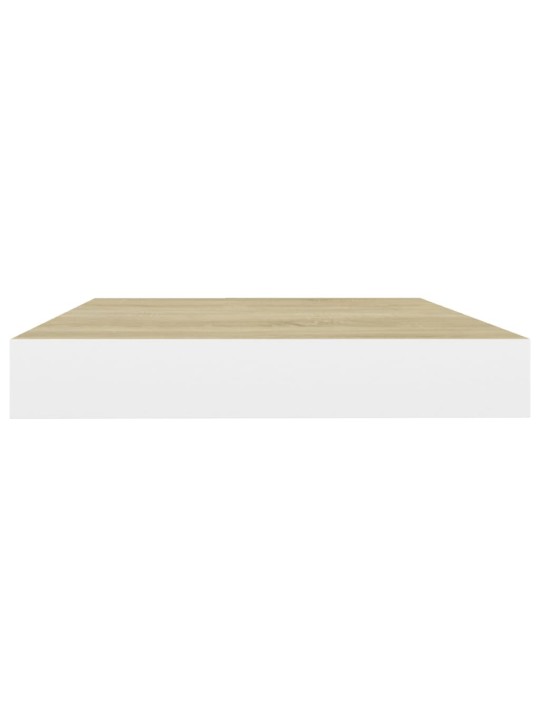 Sienas plaukts, ozolkoka un balta krāsa, 50x23x3,8 cm, mdf