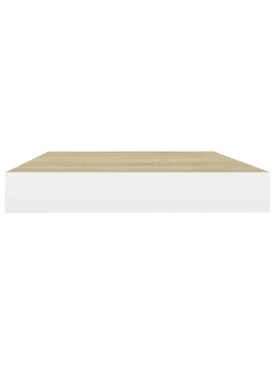 Sienas plaukti, 2 gab., balti, ozolkoka, 50x23x3,8 cm, mdf