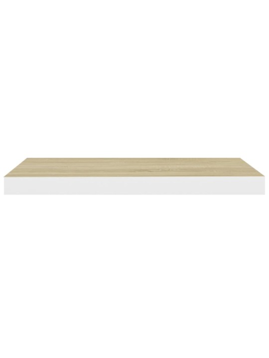 Sienas plaukts, balta un ozolkoka krāsa, 60x23,5x3,8 cm, mdf