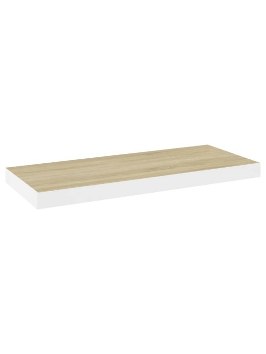 Sienas plaukti, 2 gab., balti, ozolkoka, 60x23,5x3,8 cm, mdf