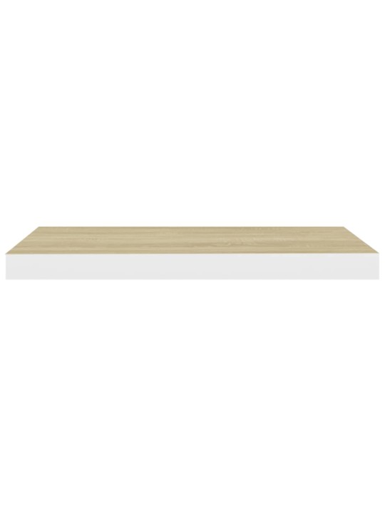 Sienas plaukti, 2 gab., balti, ozolkoka, 60x23,5x3,8 cm, mdf