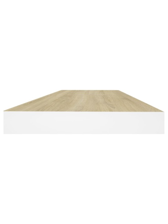 Sienas plaukti, 2 gab., balti, ozolkoka, 60x23,5x3,8 cm, mdf
