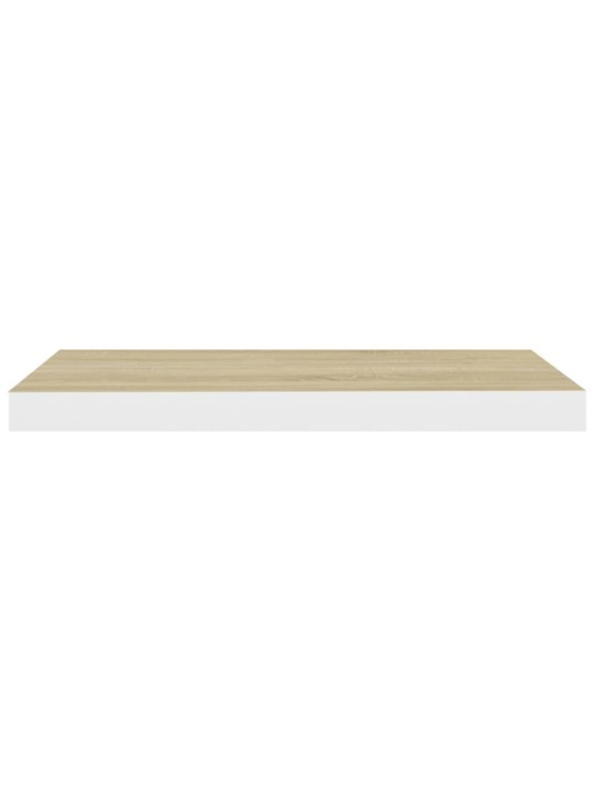 Sienas plaukti, 4 gab., balti, ozolkoka, 60x23,5x3,8 cm, mdf