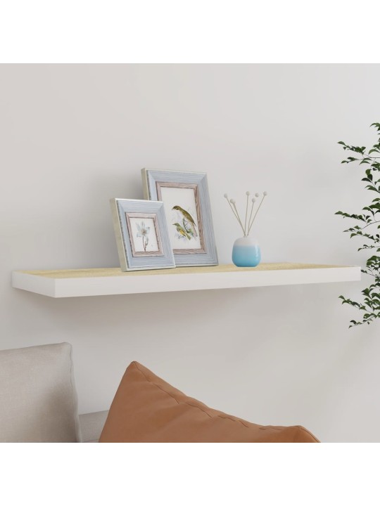 Sienas plaukts, balta un ozolkoka krāsa, 80x23,5x3,8 cm, mdf