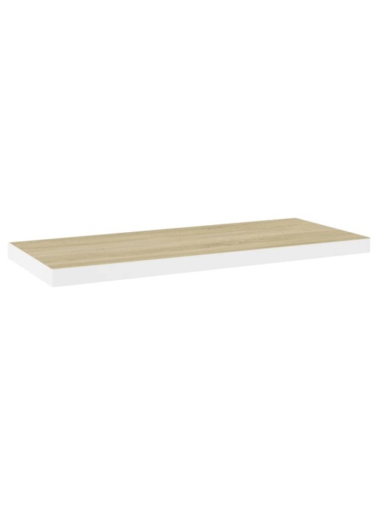 Sienas plaukti, 2 gab., balti, ozolkoka, 80x23,5x3,8 cm, mdf