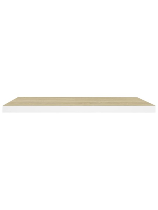 Sienas plaukti, 2 gab., balti, ozolkoka, 80x23,5x3,8 cm, mdf