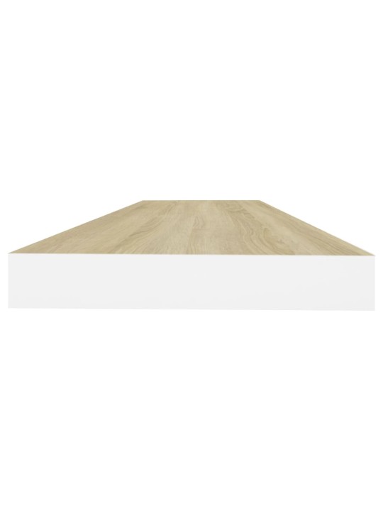 Sienas plaukti, 2 gab., balti, ozolkoka, 80x23,5x3,8 cm, mdf