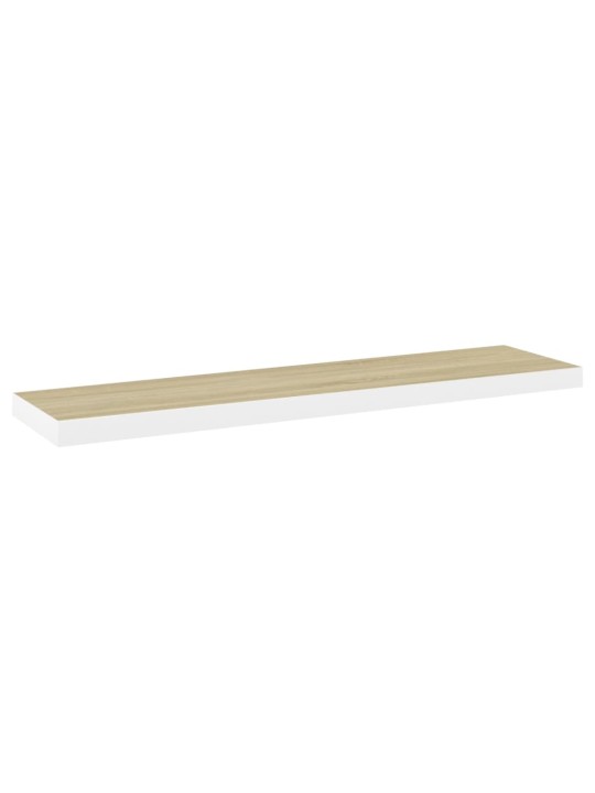 Sienas plaukti, 2 gab., balti, ozolkoka, 90x23,5x3,8 cm, mdf