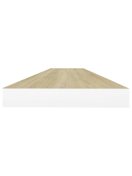 Sienas plaukti, 4 gab., koka, balta krāsa, 90x23,5x3,8 cm, mdf