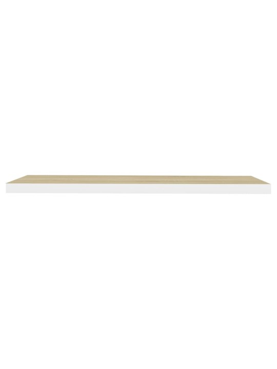 Sienas plaukti, 2 gab., balti, ozolkoka, 120x23,5x3,8 cm, mdf