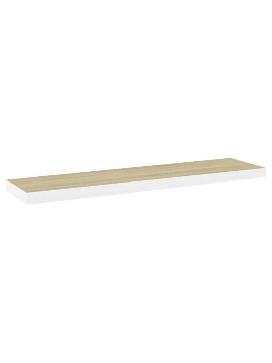 Sienas plaukti, 4 gab., balti, ozolkoka, 120x23,5x3,8 cm, mdf