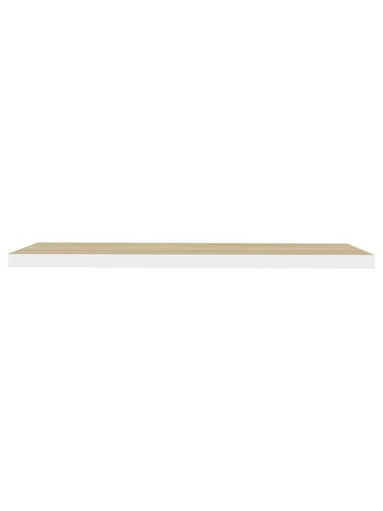 Sienas plaukti, 4 gab., balti, ozolkoka, 120x23,5x3,8 cm, mdf