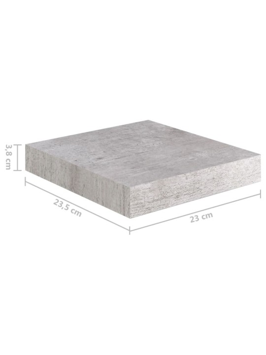 Sienas plaukts, betona pelēks, 23x23,5x3,8 cm, mdf
