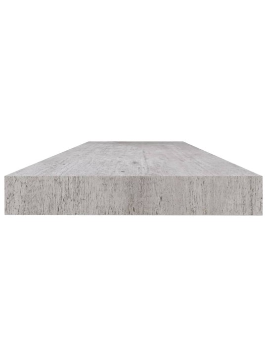 Sienas plaukti, 2 gab., betona pelēki, 120x23,5x3,8 cm, mdf
