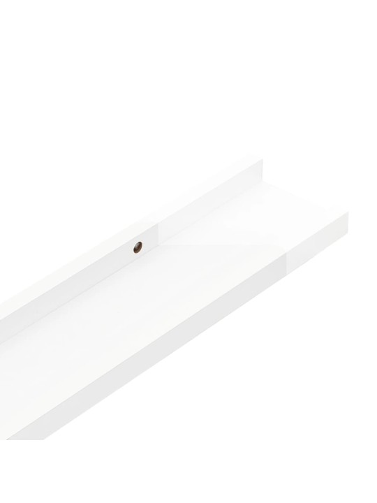 Sienas plaukti, 2 gab., spīdīgi balti, 40x9x3 cm