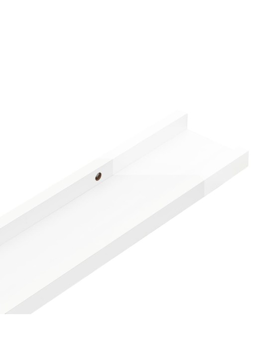 Sienas plaukti, 4 gab., spīdīgi balti, 40x9x3 cm