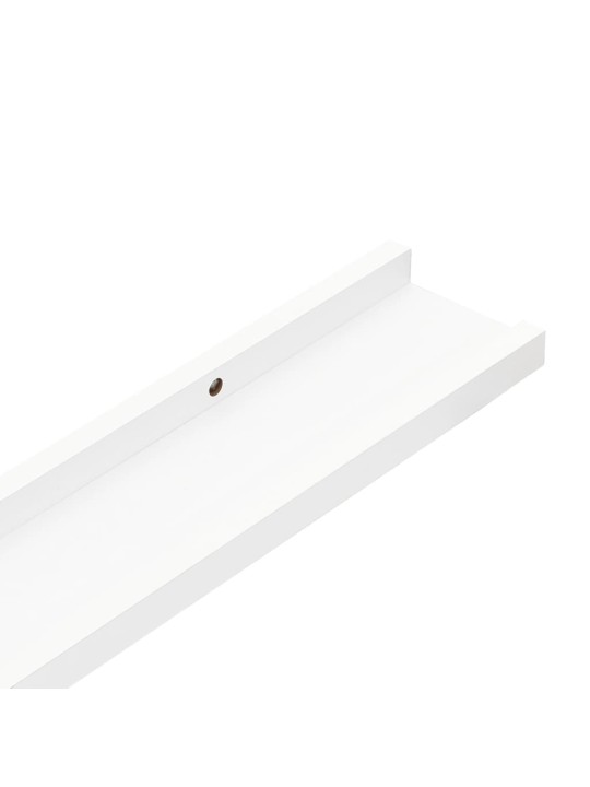 Sienas plaukti, 4 gab., balti, 40x9x3 cm