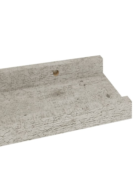 Sienas plaukti, 2 gab., betona pelēki, 40x9x3 cm
