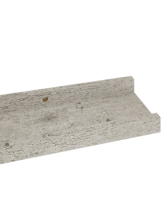 Sienas plaukti, 2 gab., betona pelēki, 60x9x3 cm