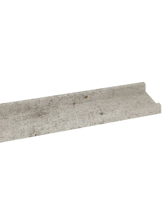 Sienas plaukti, 4 gab., betona pelēki, 115x9x3 cm