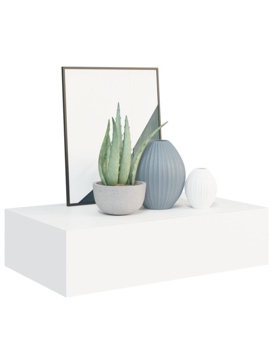 Sienas atvilktņu plaukti, 2 gab., balti, 40x23,5x10 cm, mdf
