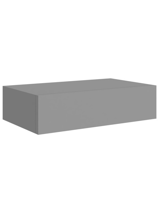 Sienas atvilktņu plaukts, pelēks, 40x23,5x10 cm, mdf