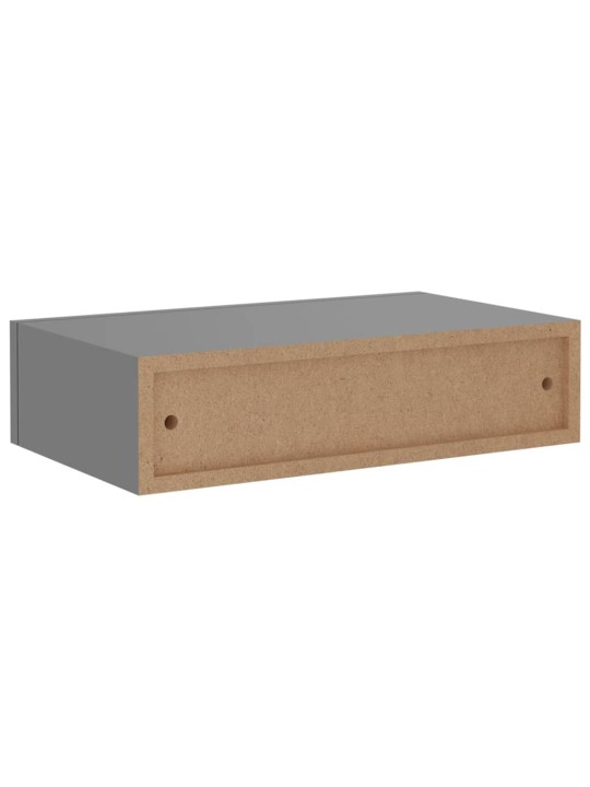 Sienas atvilktņu plaukti, 2 gab., pelēki, 40x23,5x10 cm, mdf