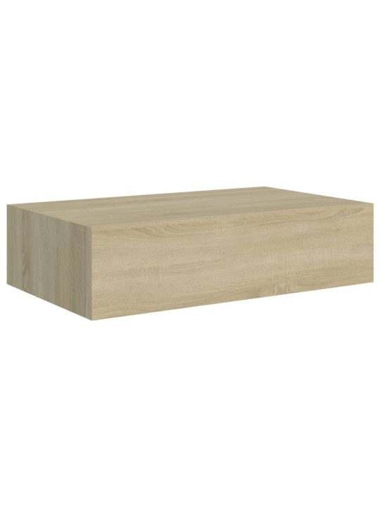 Sienas atvilktņu plaukts, ozolkoka krāsa, 40x23,5x10 cm, mdf