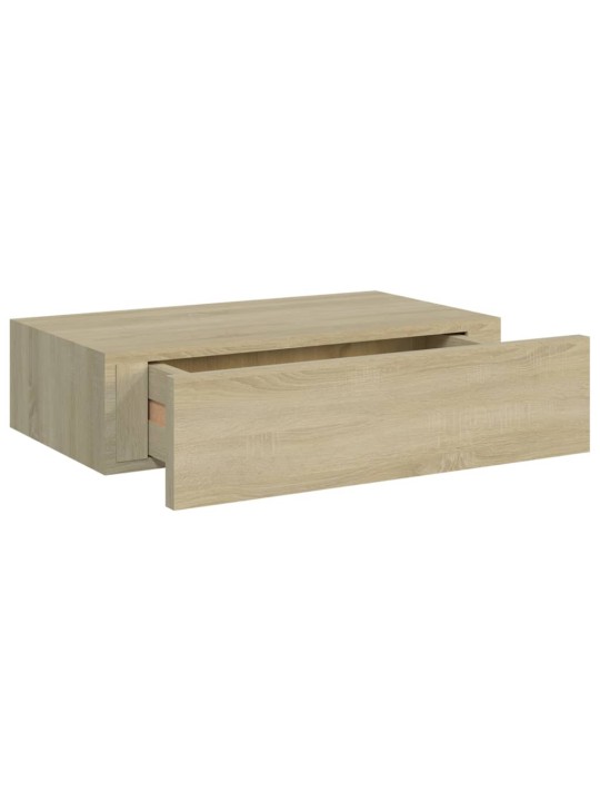 Sienas atvilktņu plaukts, ozolkoka krāsa, 40x23,5x10 cm, mdf