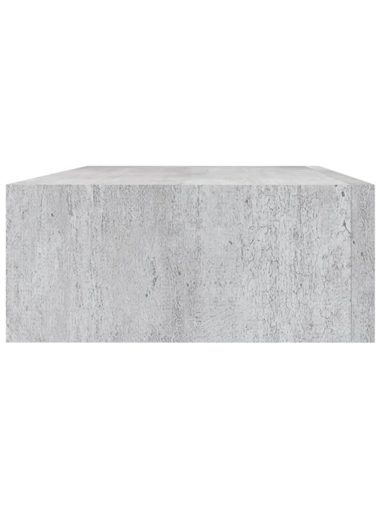 Sienas atvilktņu plaukti, 2 gab., pelēki, 40x23,5x10 cm, mdf