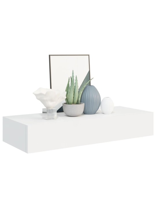Sienas atvilktņu plaukts, balts, 60x23,5x10 cm, mdf