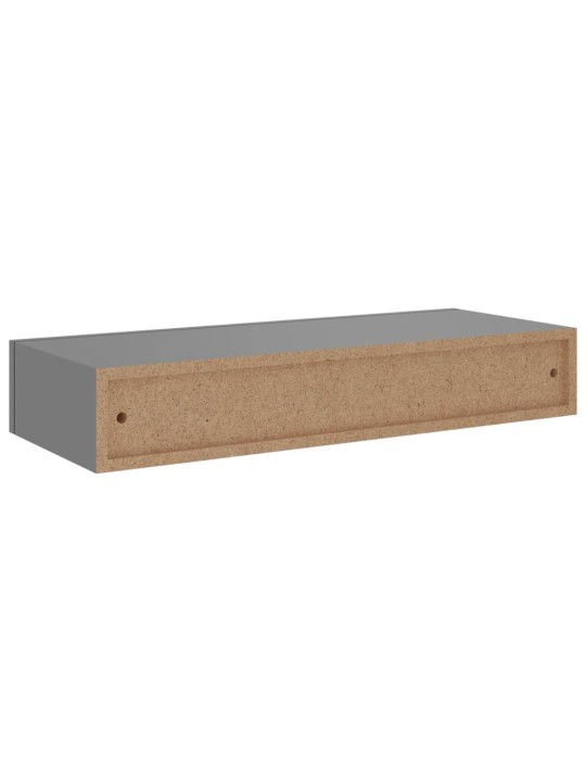 Sienas atvilktņu plaukti, 2 gab., pelēki, 60x23,5x10 cm, mdf
