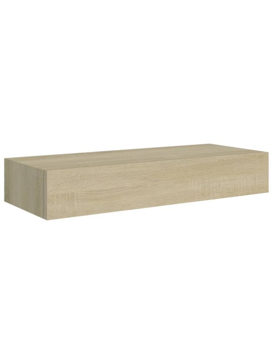 Sienas atvilktņu plaukts, ozolkoka krāsa, 60x23,5x10 cm, mdf