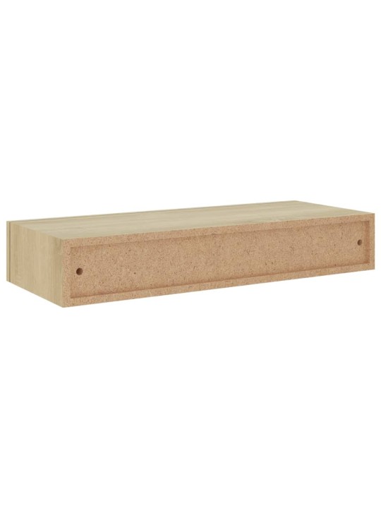 Sienas atvilktņu plaukts, ozolkoka krāsa, 60x23,5x10 cm, mdf