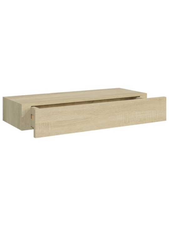 Sienas atvilktņu plaukts, ozolkoka krāsa, 60x23,5x10 cm, mdf