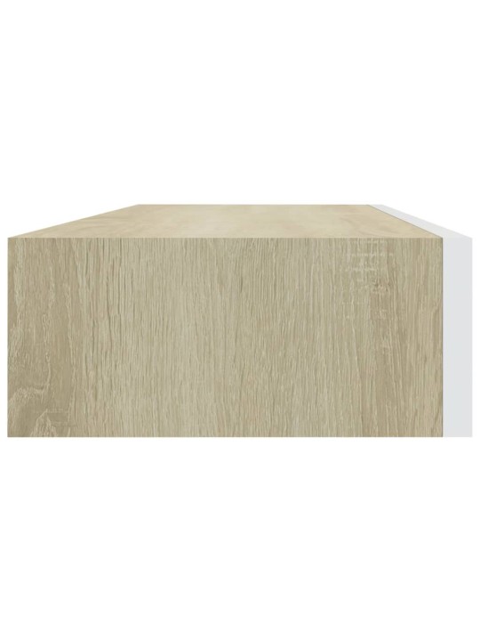 Sienas atvilktņu plaukti, 2 gab., ozola, balti, 60x23,5x10 cm