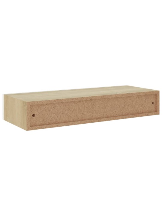 Sienas atvilktņu plaukti, 2 gab., ozola, balti, 60x23,5x10 cm