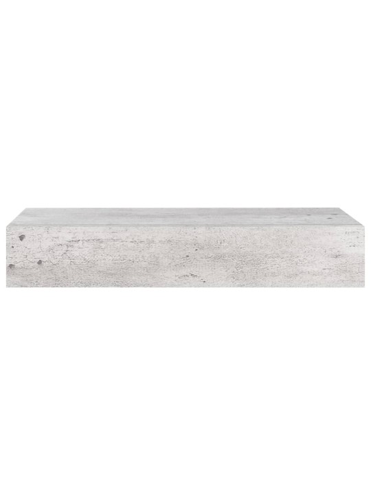 Sienas atvilktņu plaukti, 2 gab., pelēki, 60x23,5x10 cm, mdf