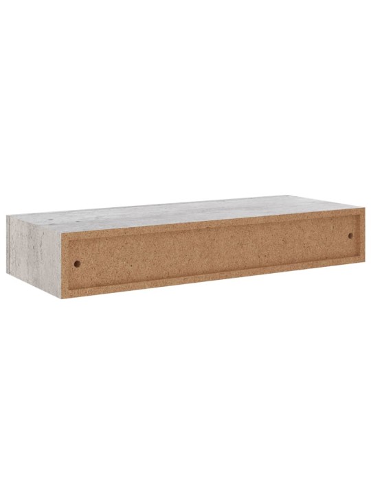Sienas atvilktņu plaukti, 2 gab., pelēki, 60x23,5x10 cm, mdf