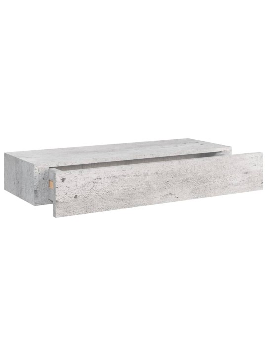Sienas atvilktņu plaukti, 2 gab., pelēki, 60x23,5x10 cm, mdf