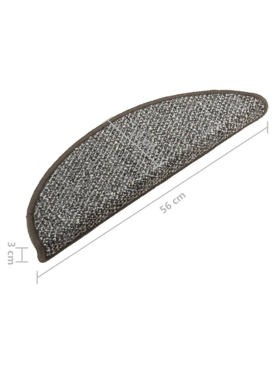 Kāpņu paklāji, 15 gab., antracītpelēki, 56x17x3 cm