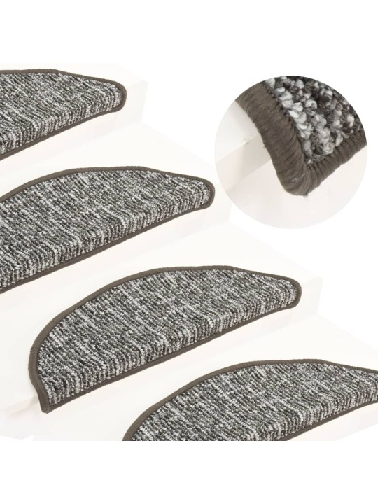 Kāpņu paklāji, 15 gab., antracītpelēki, 56x17x3 cm